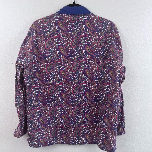 St. Michael Paisley Button-Up Shirt with Blue Collar Women’s Medium Vintage - Picture 4 of 4